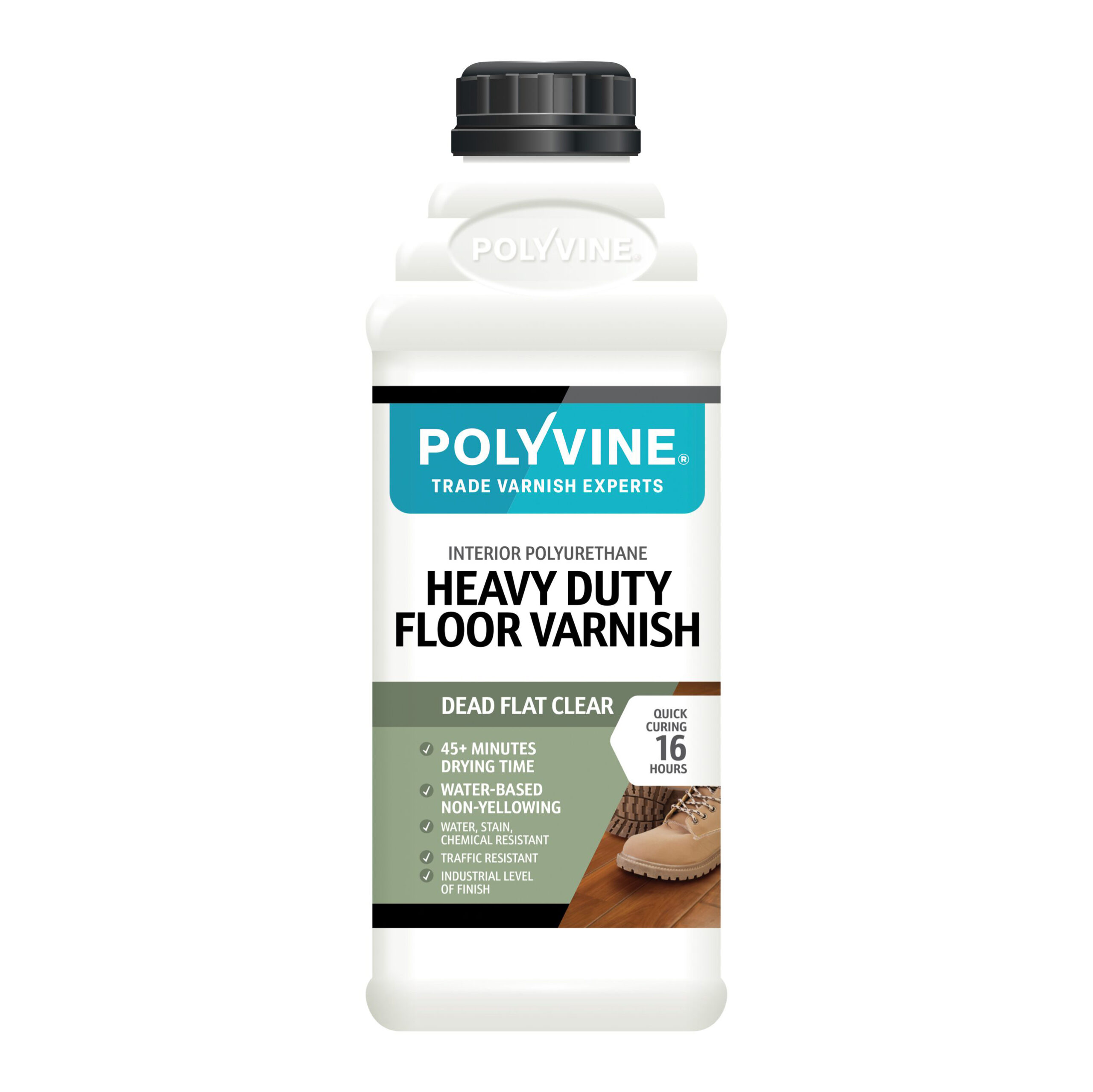 Polyvine : Heavy Duty Floor Varnish : Dead Flat : 1 Litre
