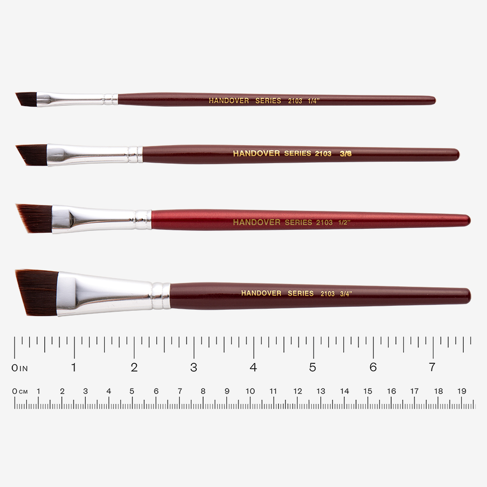 Handover : Synthetic Artist Brush Angled Bristles : Student Quality : 1/4 in