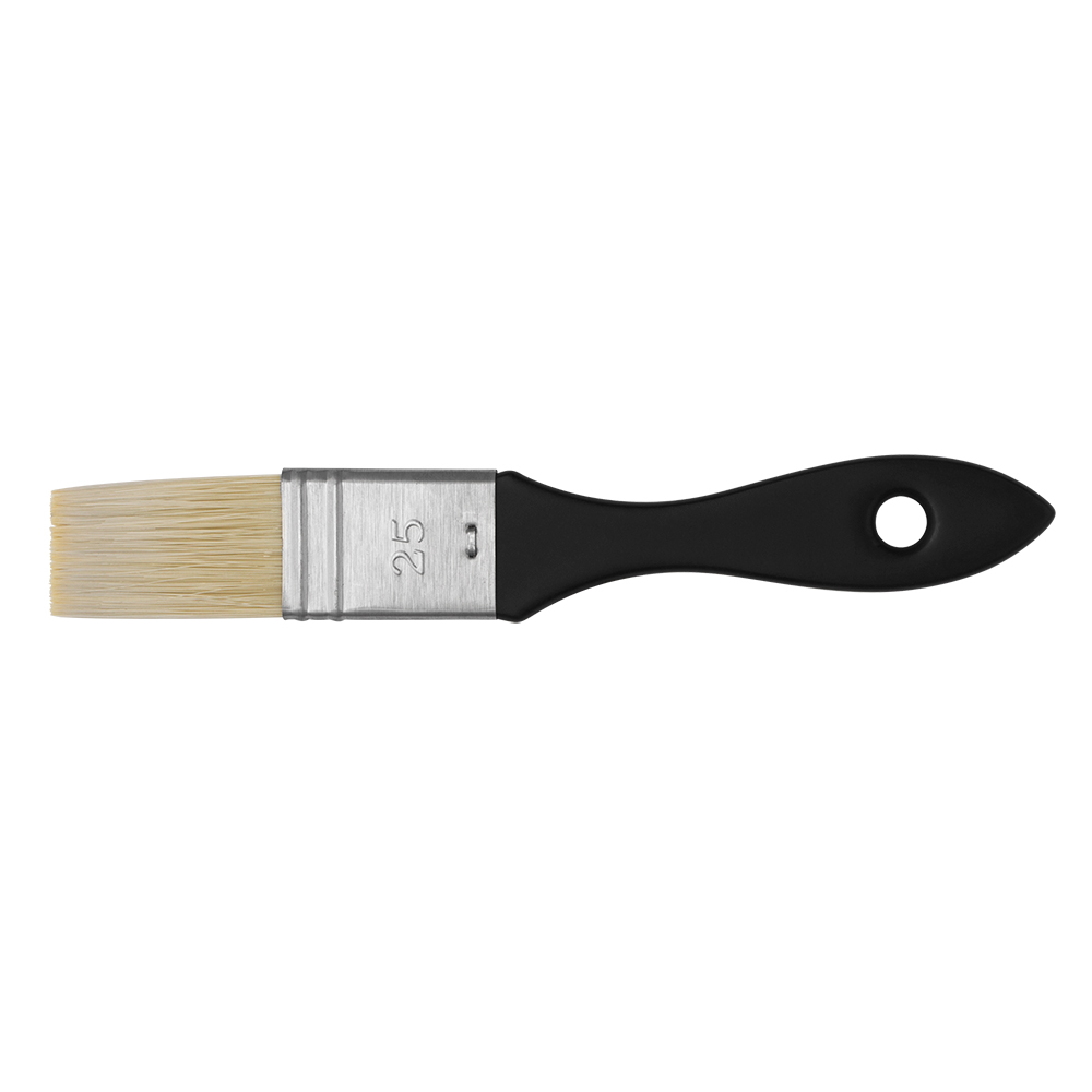 Handover  :  Thin  Flat  Brislon  Brush.  25mm.  Short  Black  Handle