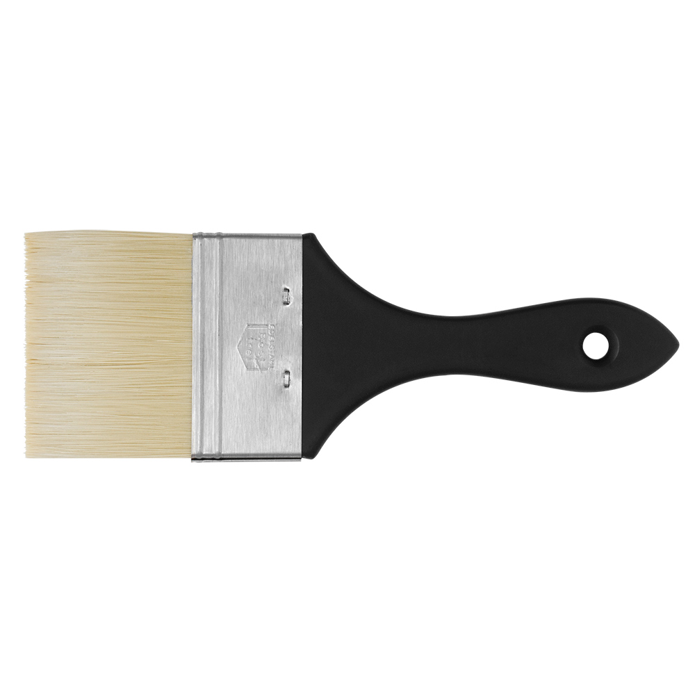 Handover  :  Thin  Flat  Brislon  Brush.  75mm.  Short  Black  Handle
