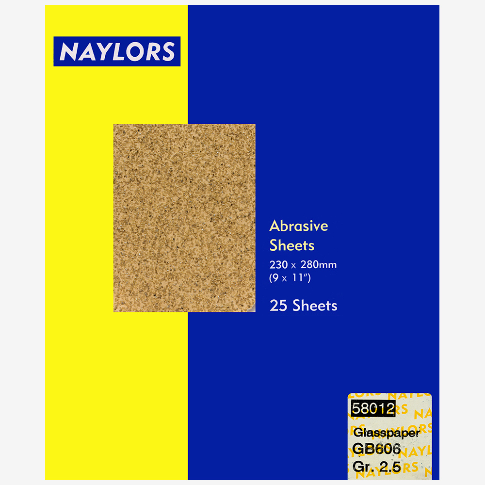 Naylor : 25 Sheets Glasspaper : 2.5 - Grit 36