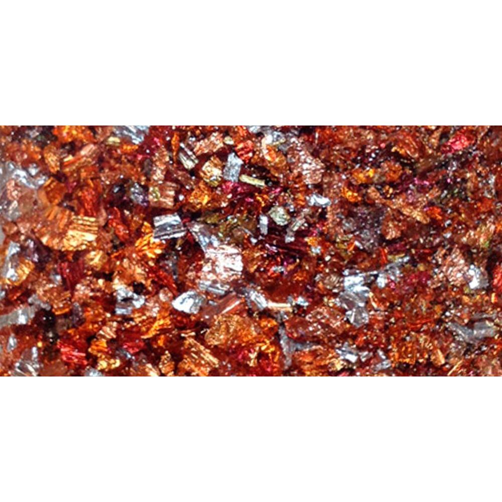 Abburstig : 2 mm Metal Leaf Fragments 8g : Mixed Variagated Red