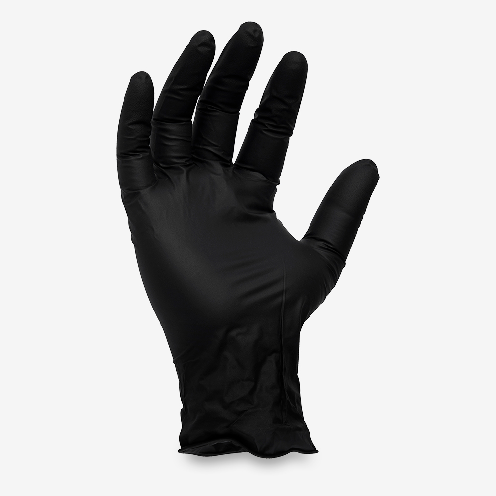 Black Latex Gloves : Box of 100 : Large