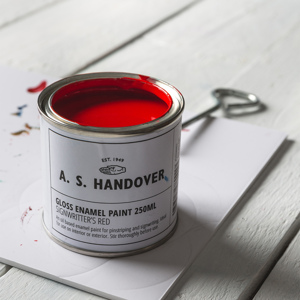 Handover : Signwriting & Pinstriping Enamel: Signwriter's Red : 250ml: Gloss : By Road Parcel Only
