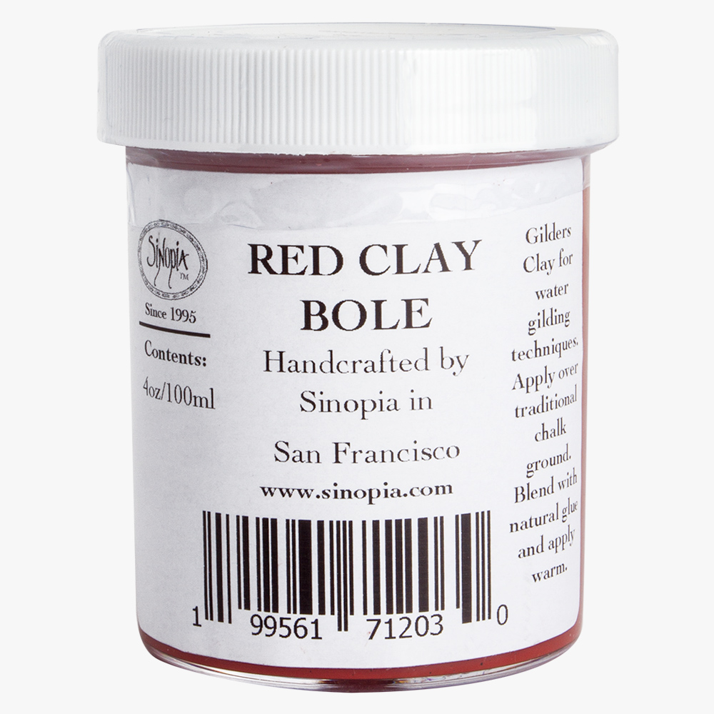 Sinopia : Clay Bole For Water Gilding : 4oz (Approx. 100ml) : Red