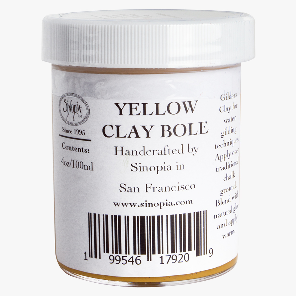 Sinopia : Clay Bole For Water Gilding : 4oz (Approx. 100ml) : Yellow