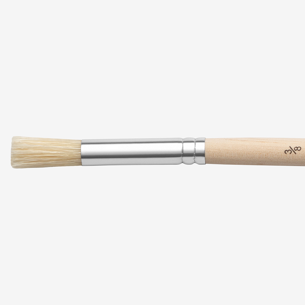 Handover : White Bristle Stencil Brush : Long Handle : 3/8 in