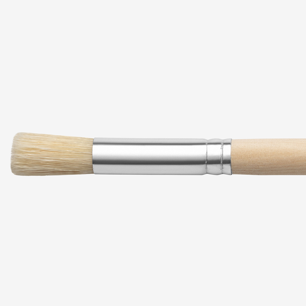 Handover : White Bristle Stencil Brush : Long Handle : 1/2 in