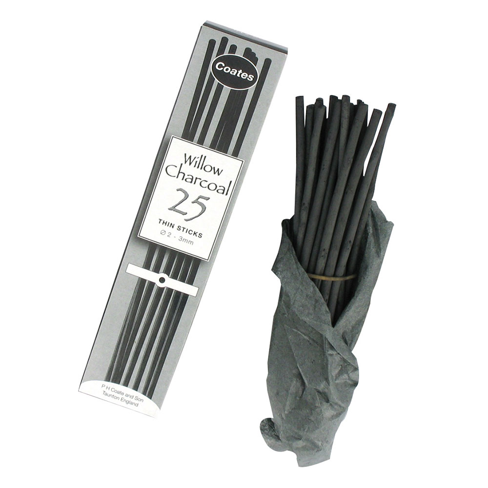 Coates : Thin Charcoal : 25 Sticks