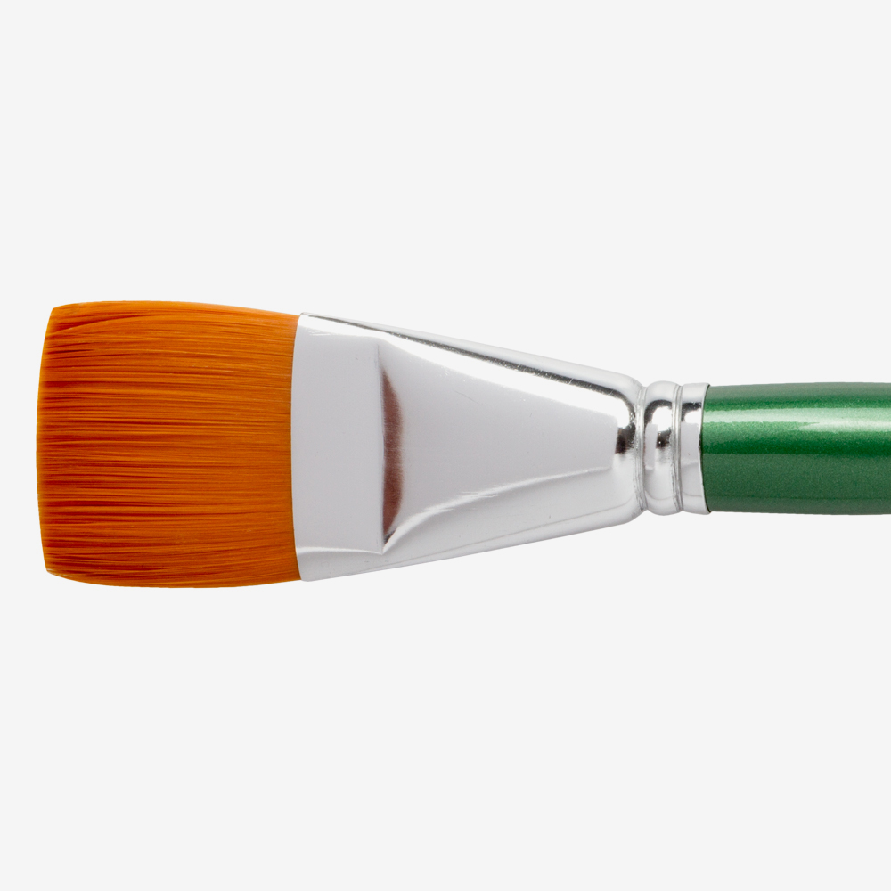 Handover : Series 2107 Synthetic Flat One Stroke Brush : Green Handle