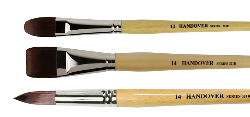 Handover : Red/Brown Teijin Synthetic Bristle Brushes : Series 321B / 321F / 321R