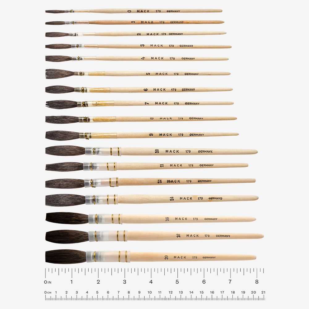 Mack : Series 179 : Brown Pencil Quill, Plain Handle : # 0