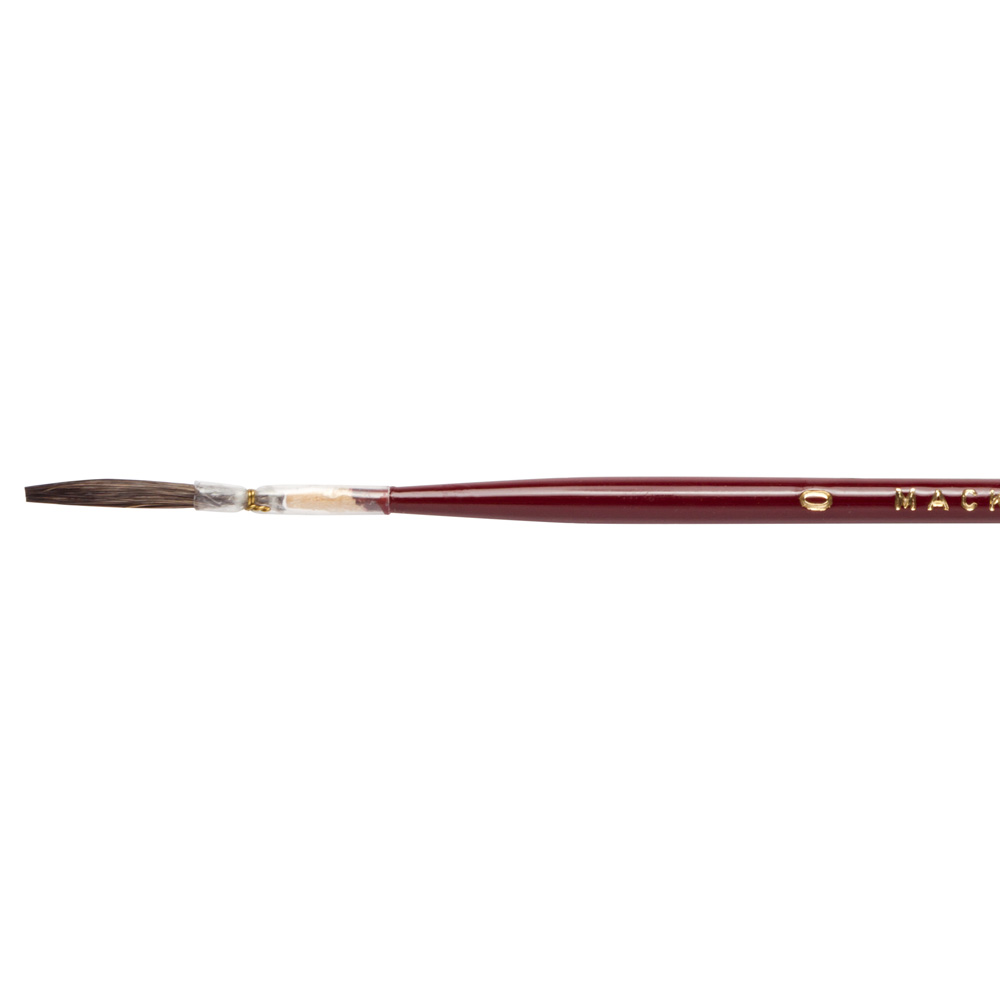 Mack : Series 179L : Brown Pencil Quill, Red Lacquer Handle : # 0