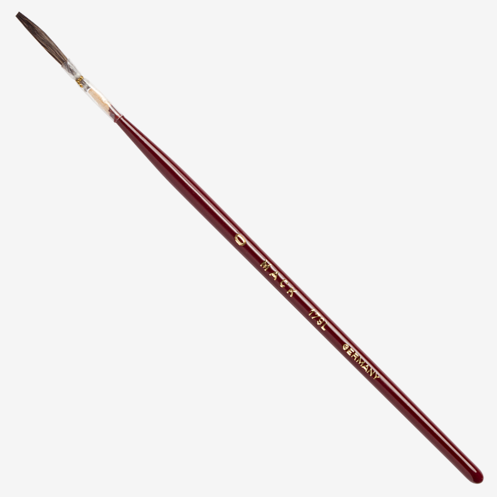 Mack : Series 179L : Brown Pencil Quill, Red Lacquer Handle : # 0