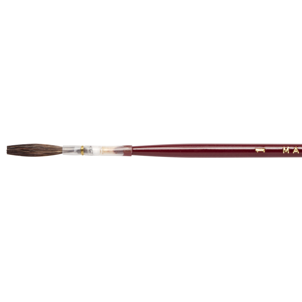 Mack : Series 179L : Brown Pencil Quill, Red Lacquer Handle : # 1