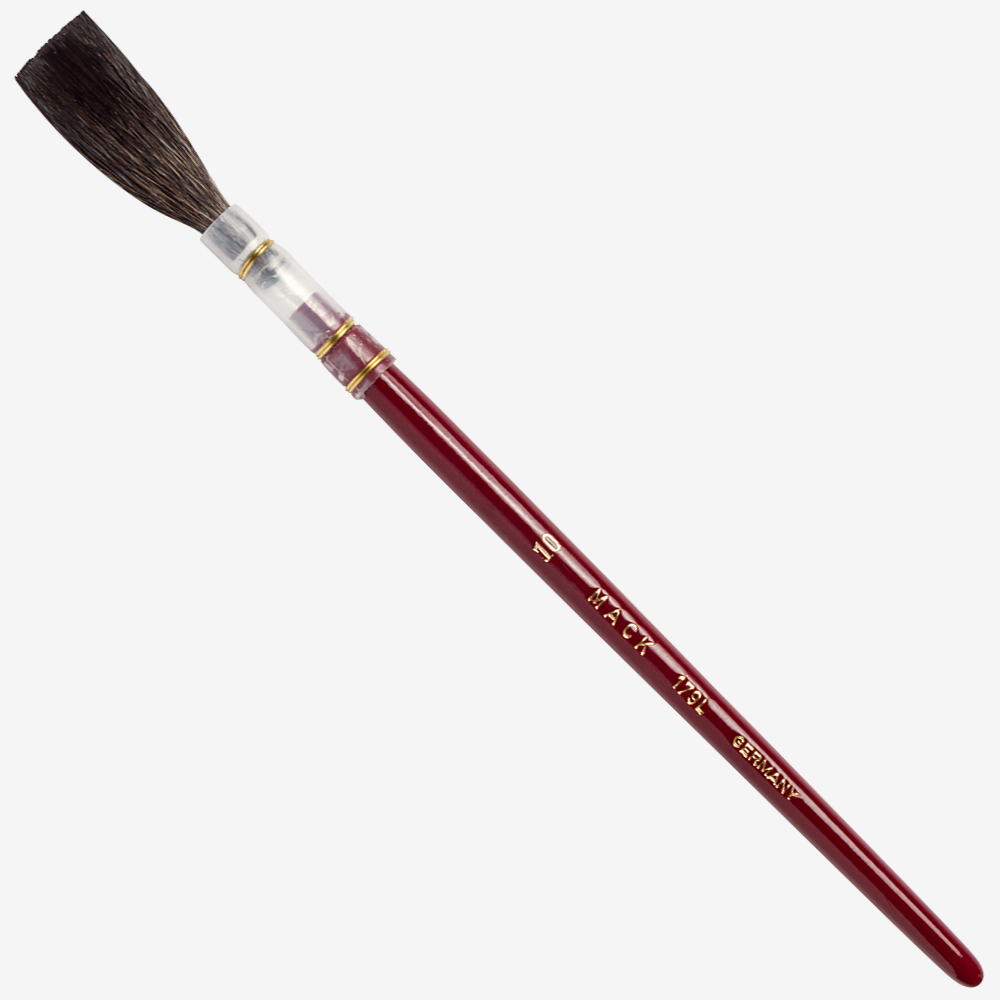 Mack : Series 179L : Brown Pencil Quill, Red Lacquer Handle : # 10