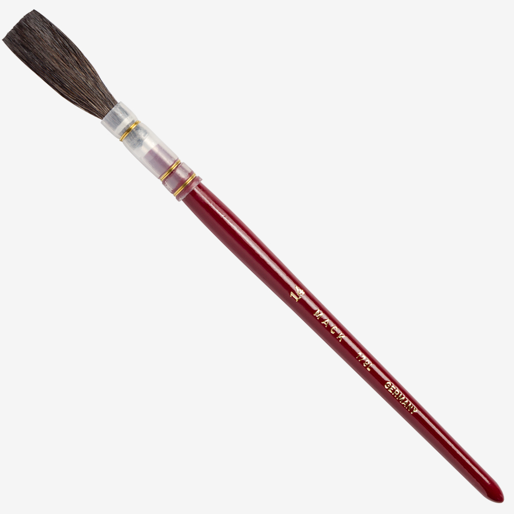 Mack : Series 179L : Brown Pencil Quill, Red Lacquer Handle : # 14