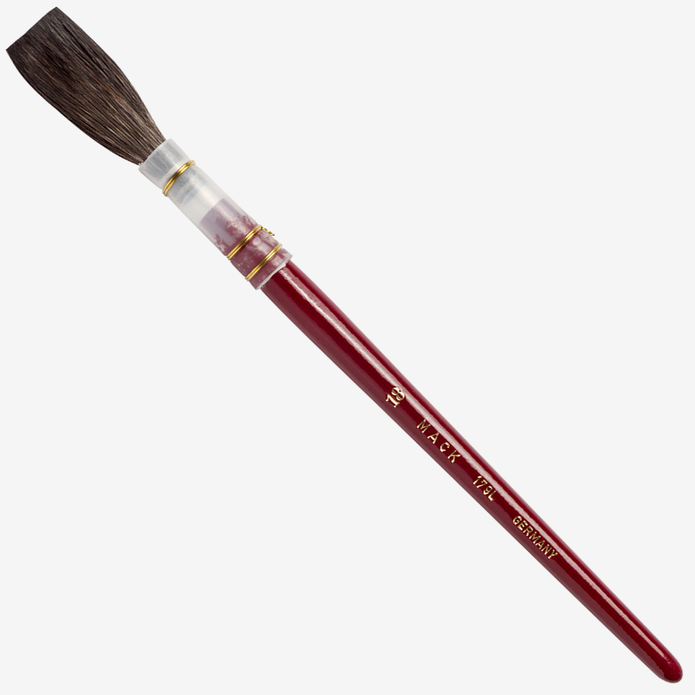 Mack : Series 179L : Brown Pencil Quill, Red Lacquer Handle : # 18