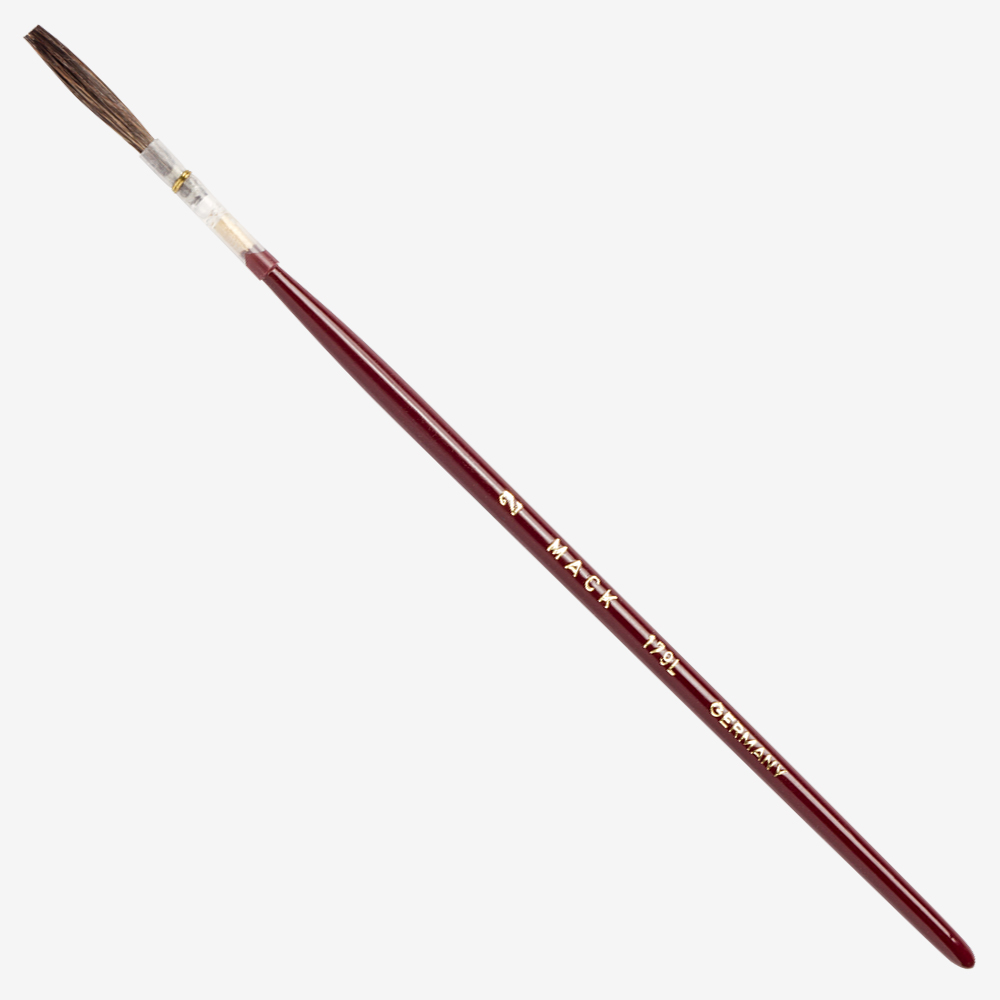 Mack : Series 179L : Brown Pencil Quill, Red Lacquer Handle : # 2