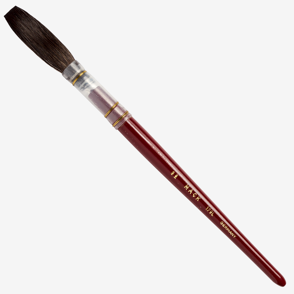 Mack : Series 179L : Brown Pencil Quill, Red Lacquer Handle : # 30