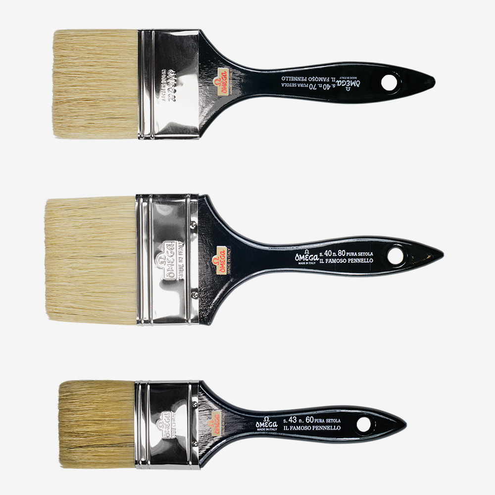 Omega : Flat Bristle Brushes : S40 / S43