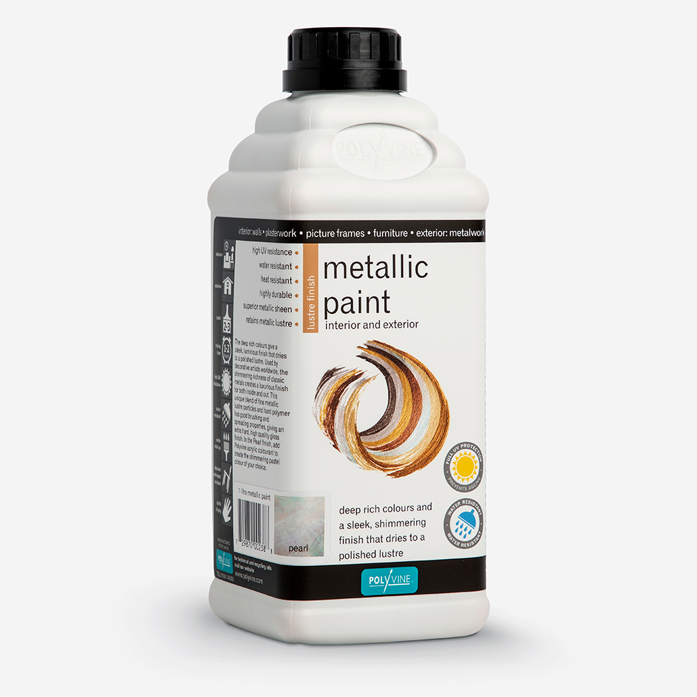 Polyvine : Metallic Paint : 1 litre : Metallic Shimmer Pearl