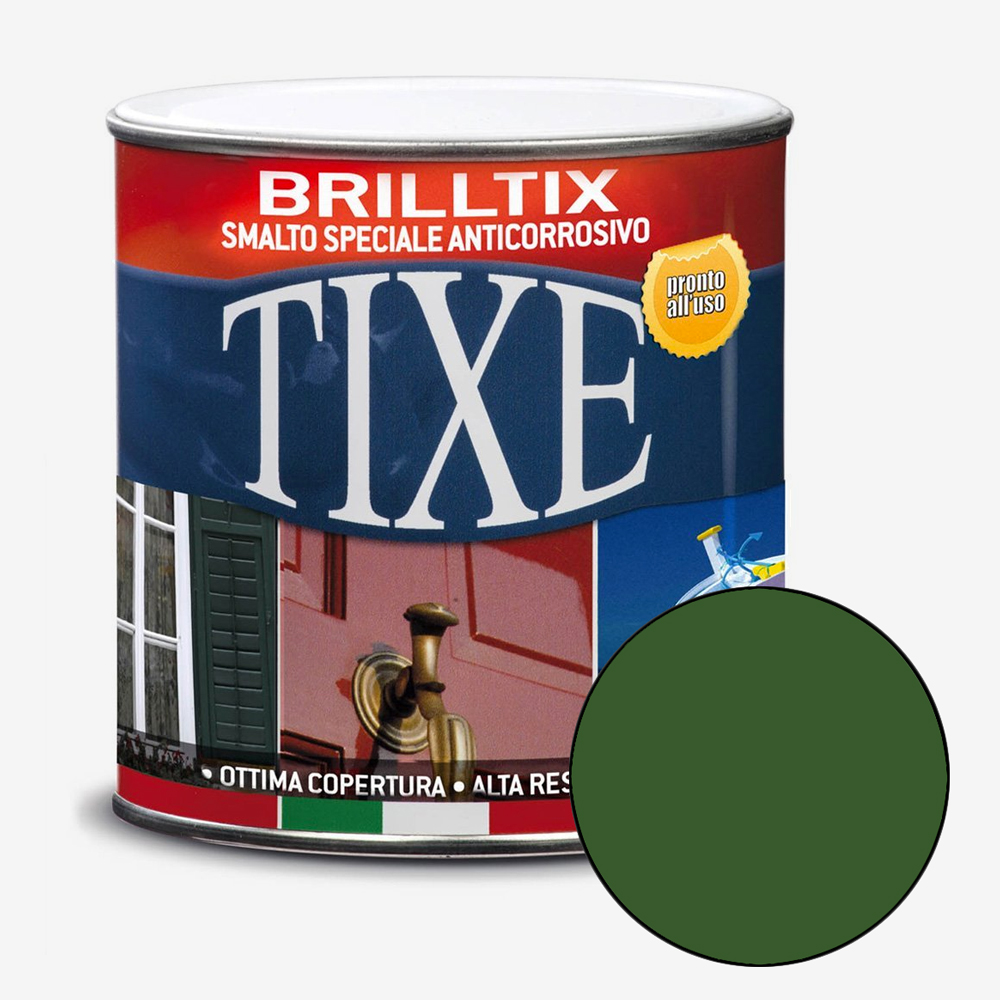 Tixe : Brilltix : Solvent Based Enamel : Satin : 500ml : Emerald Green (Verde Smeraldo)