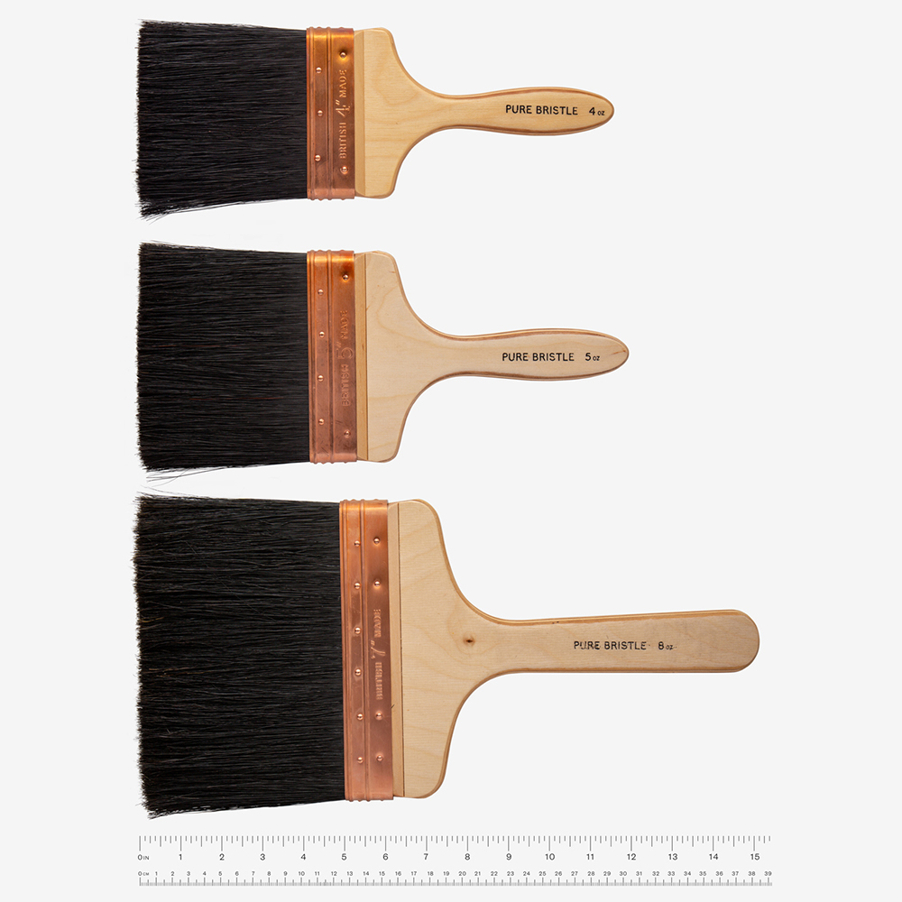 RTF Granville : Copper Bound Black Bristle Wall Brush : 7 inch