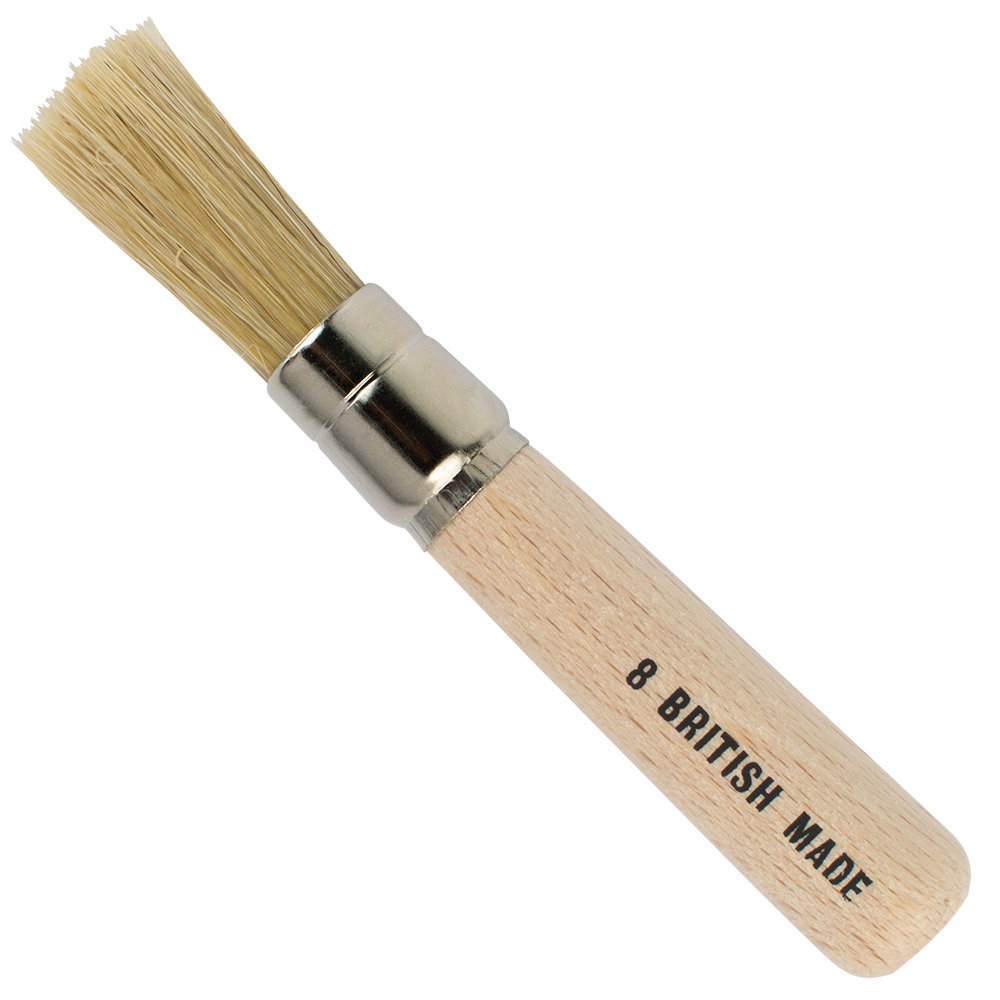 Handover : White Bristle Stencil Brush : #8 - 1/2 in