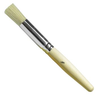 Handover : White Bristle Stencil Brush : Long Handle : 5/8 in