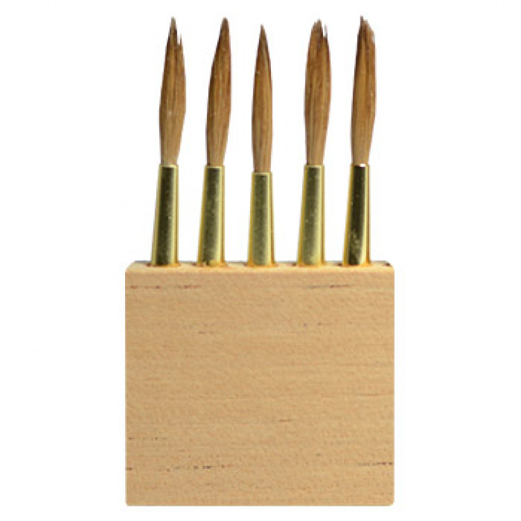 Handover : Sable Pencil Overgrainer Brush Heads in Wood Block