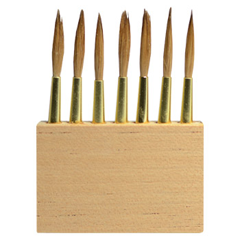 Handover : Sable Pencil Overgrainer Brush Heads in Wood Block : 2 in