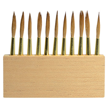 Handover : Sable Pencil Overgrainer Brush Heads in Wood Block : 3 in