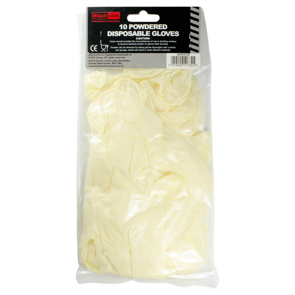 Disposable Powdered Latex Gloves : Pack of 10