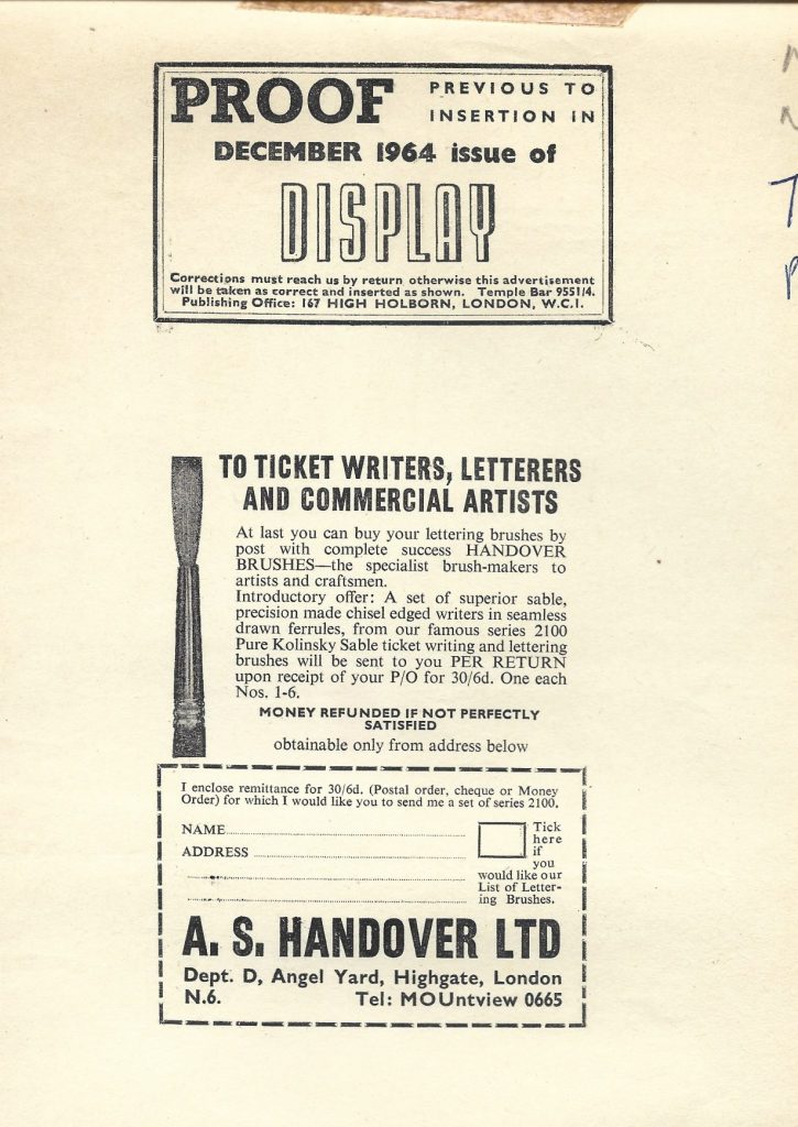 Ticket Writers and Commercial Artists