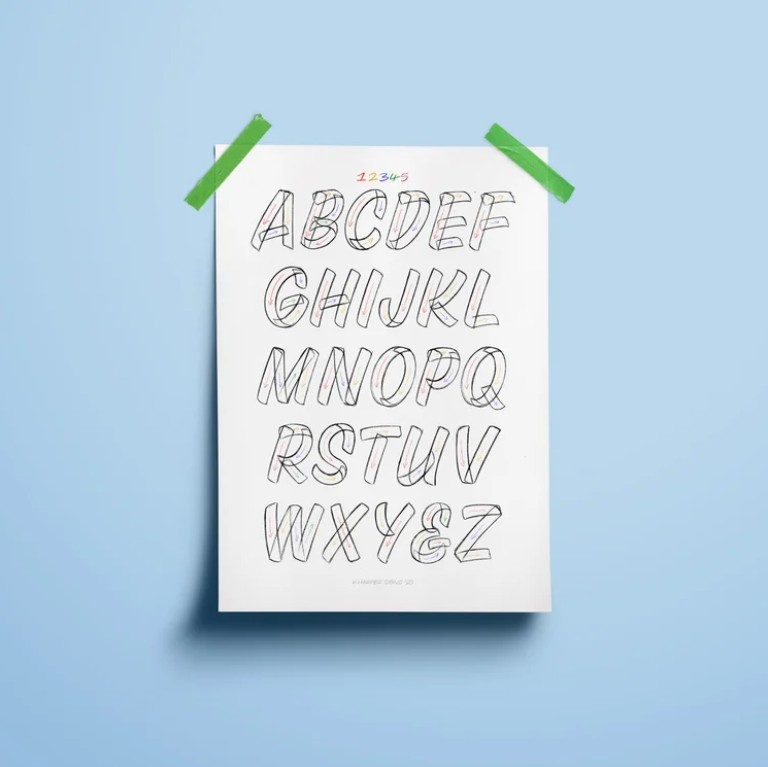 K Harper Signs : Casual Alphabet Poster : A3